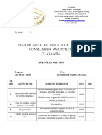 Planificare Consiliere Parinti 2022-2023