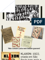 REVISTAS E Manifestos Da Primeira Geração Do Modernismo