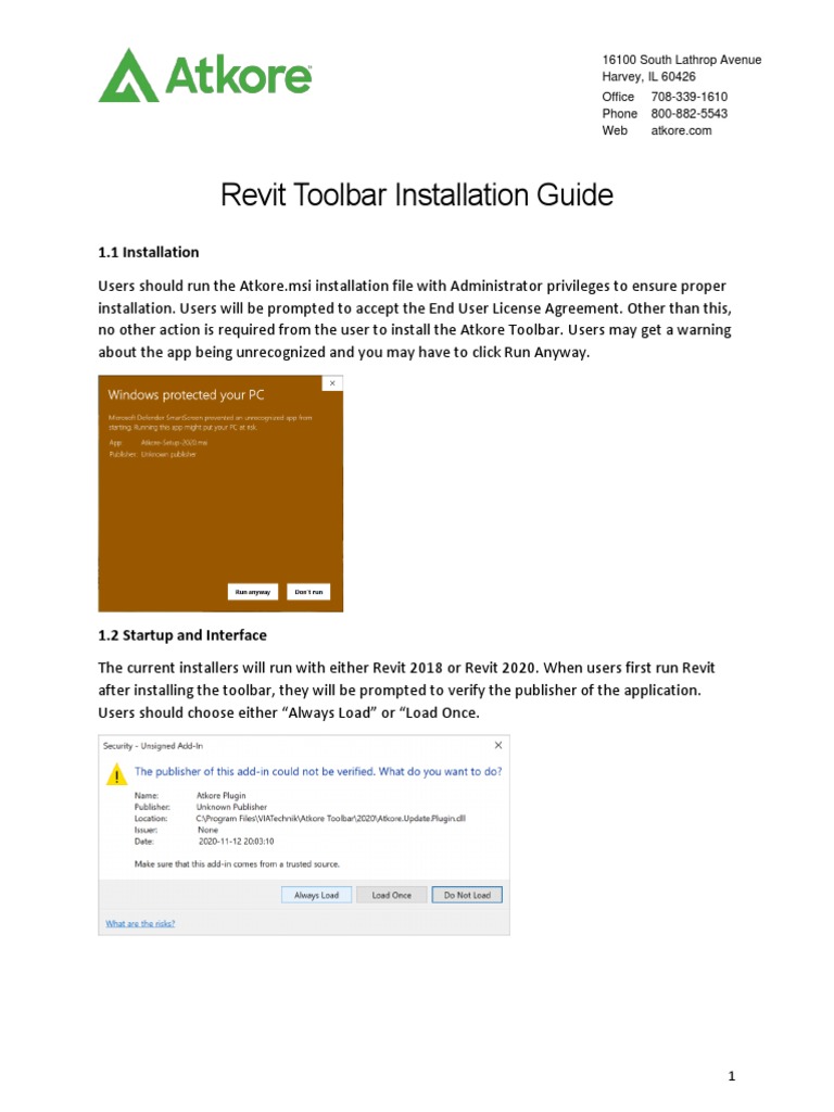 Atkore Revit Toolbar Installation Guide | PDF | Installation (Computer ...
