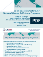 Perspectives On Success Factors For National Energy Efficiency Programs
