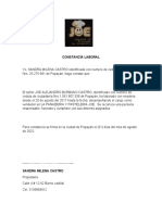 Certificado Laboral Joe