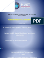 ET-353, Lecture 23 & 24 (Digital Modulation Techniques ASK - FSK, PSK) (Phase Modulation)