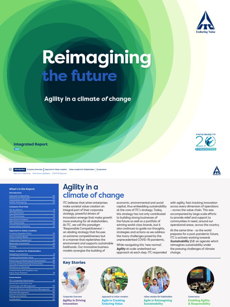 Itc Integrated Report 2021 Pdf Greenhouse Gas Sustainability