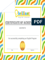 Brilliant Certificate Amarillo