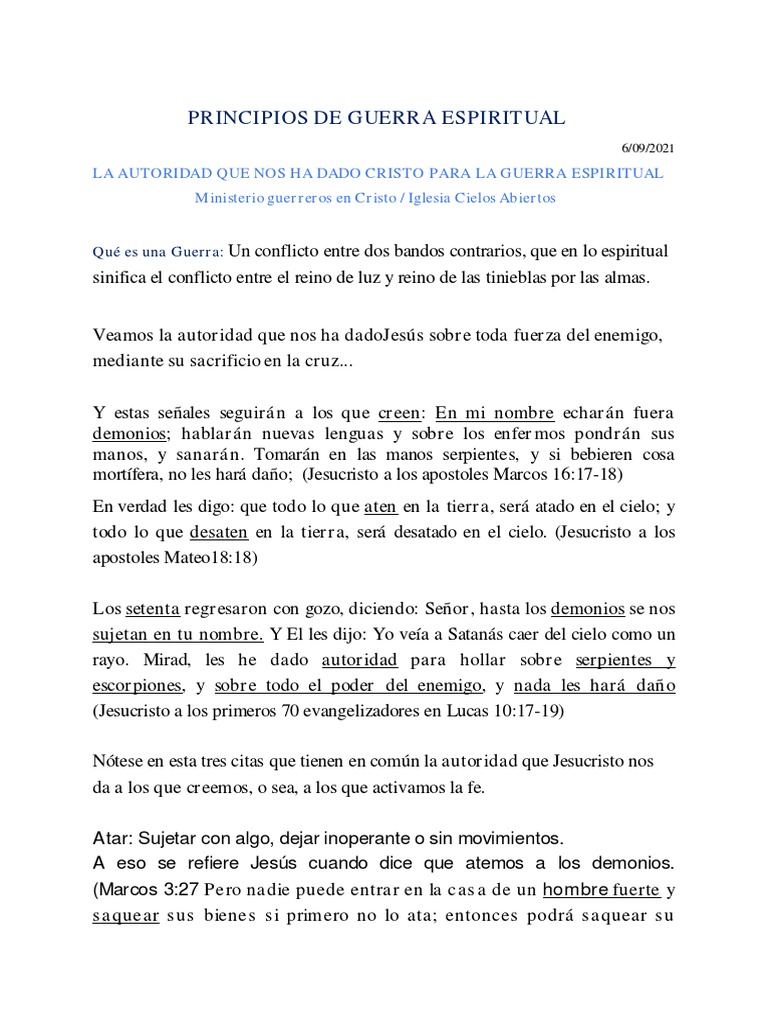 Autoridad en la Guerra Espiritual | PDF | Jesús | Demonios