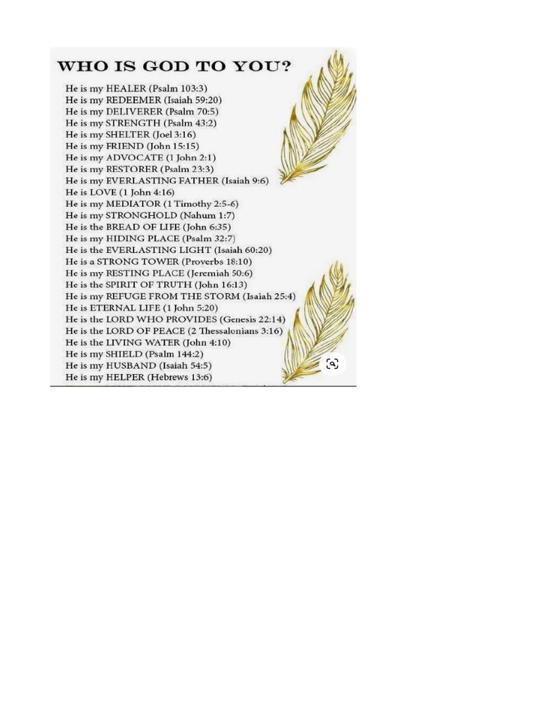 Who is god to you activity pdf