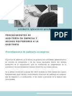 Procedimientos de Auditoria en Empresa y Hechos Posteriores A La Auditoria