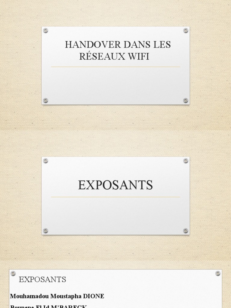 Gestion du Handover dans les Réseaux WiFi | PDF | Wi-Fi | Protocoles ...