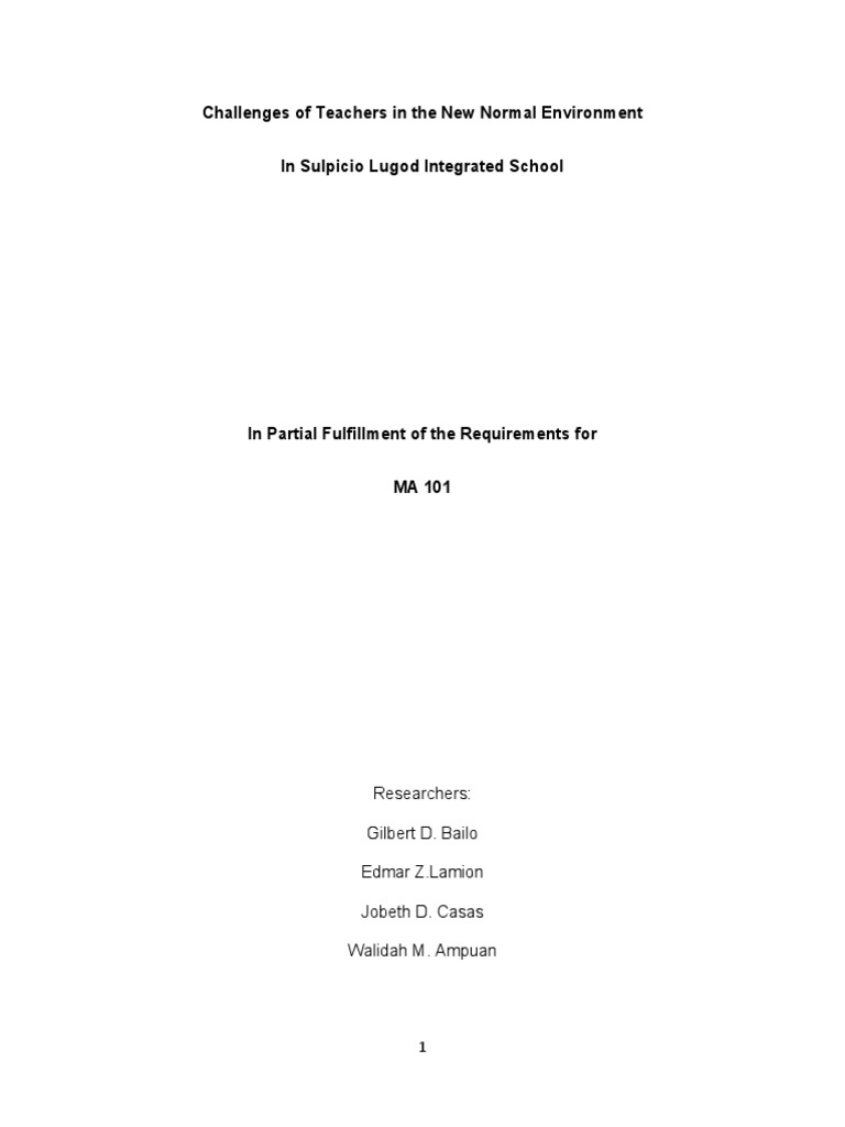 Teacher Challenges in New Normal Education | PDF | Teachers | Teaching ...