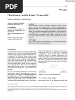 Clinical Research Study Designs: The Essentials