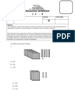 EVALUACION MATEMATICA 3° Basicos Septiembre