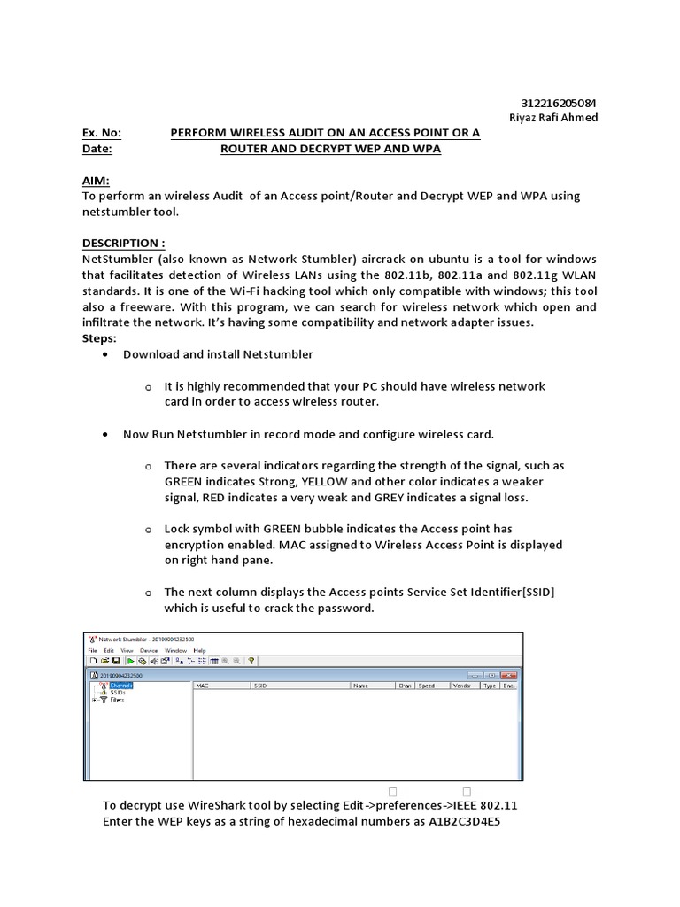 Wireless Network Audit with NetStumbler | PDF | Wireless Lan | Wireless ...