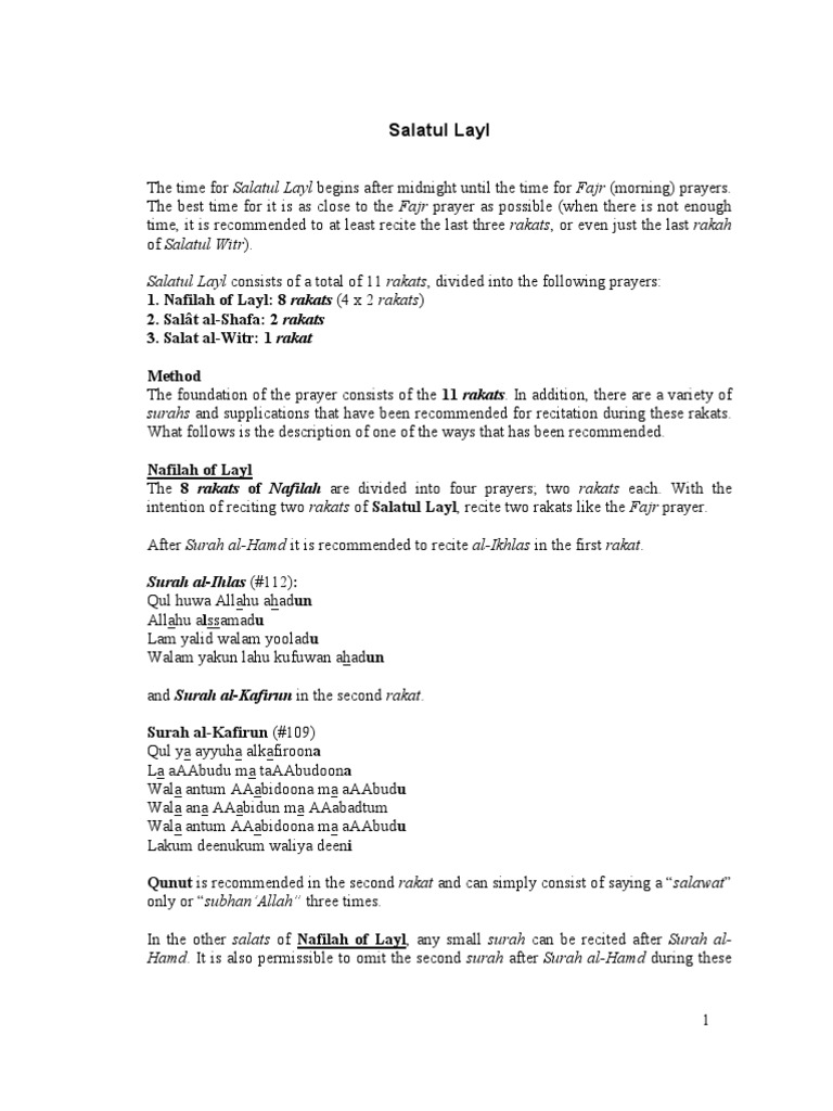 Salatul Layl Pdf