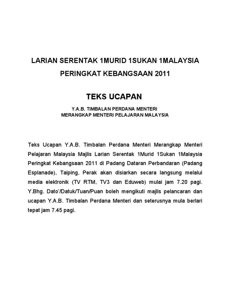 Teks Ucapan