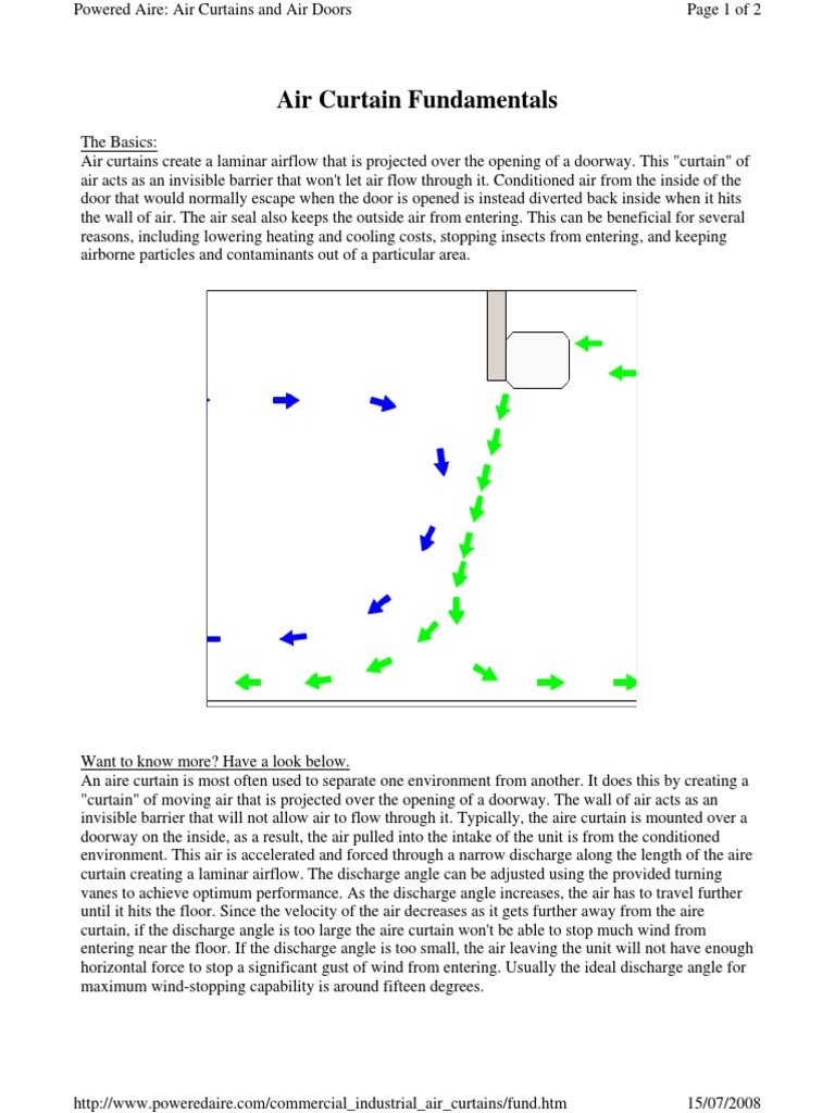 Air Curtain Fundamental | PDF | Laminar Flow | Engineering Thermodynamics