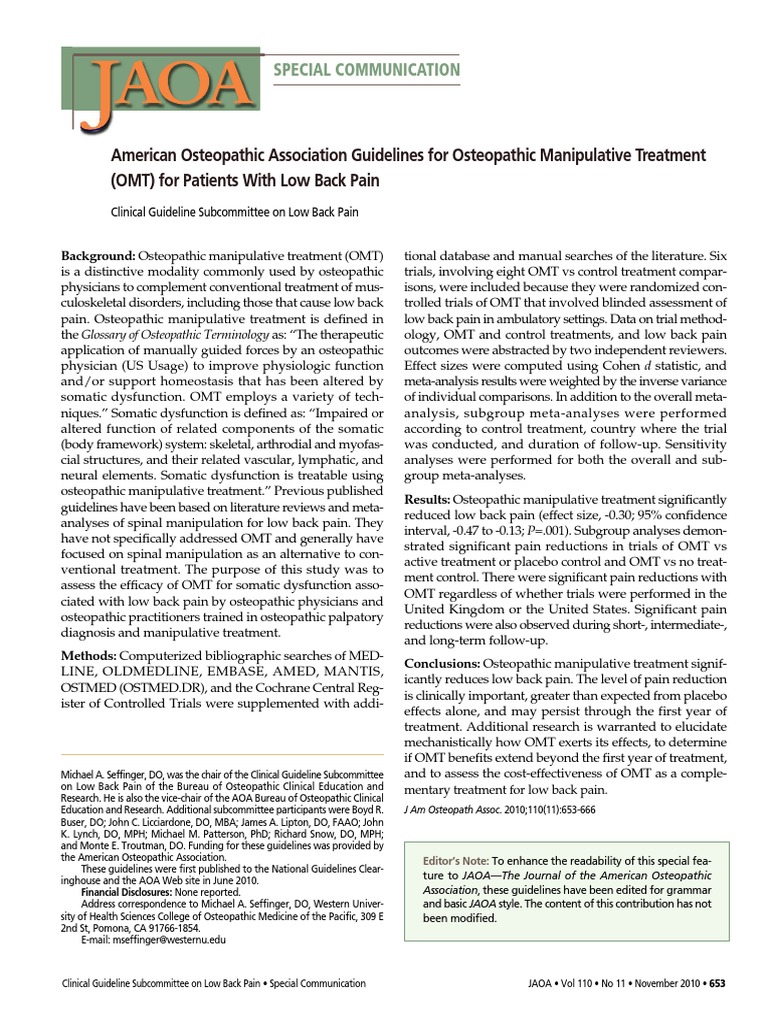 American Osteopathic Association Guidelines For Osteopathic