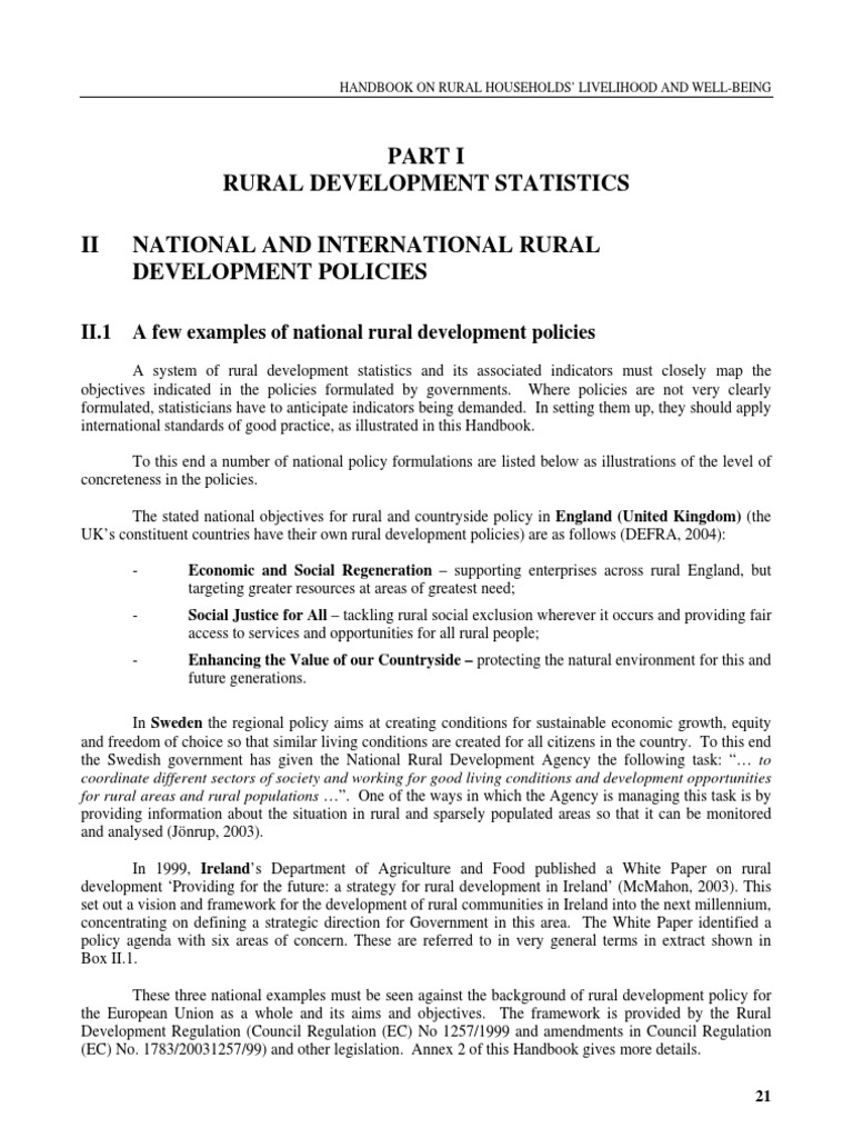 1.8 Chapter II National and International Rural Development Policies ...