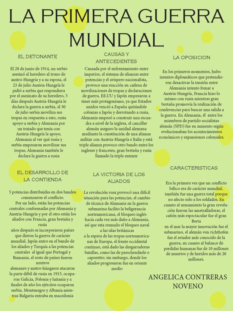 Causas y desarrollo de la Primera Guerra Mundial | PDF