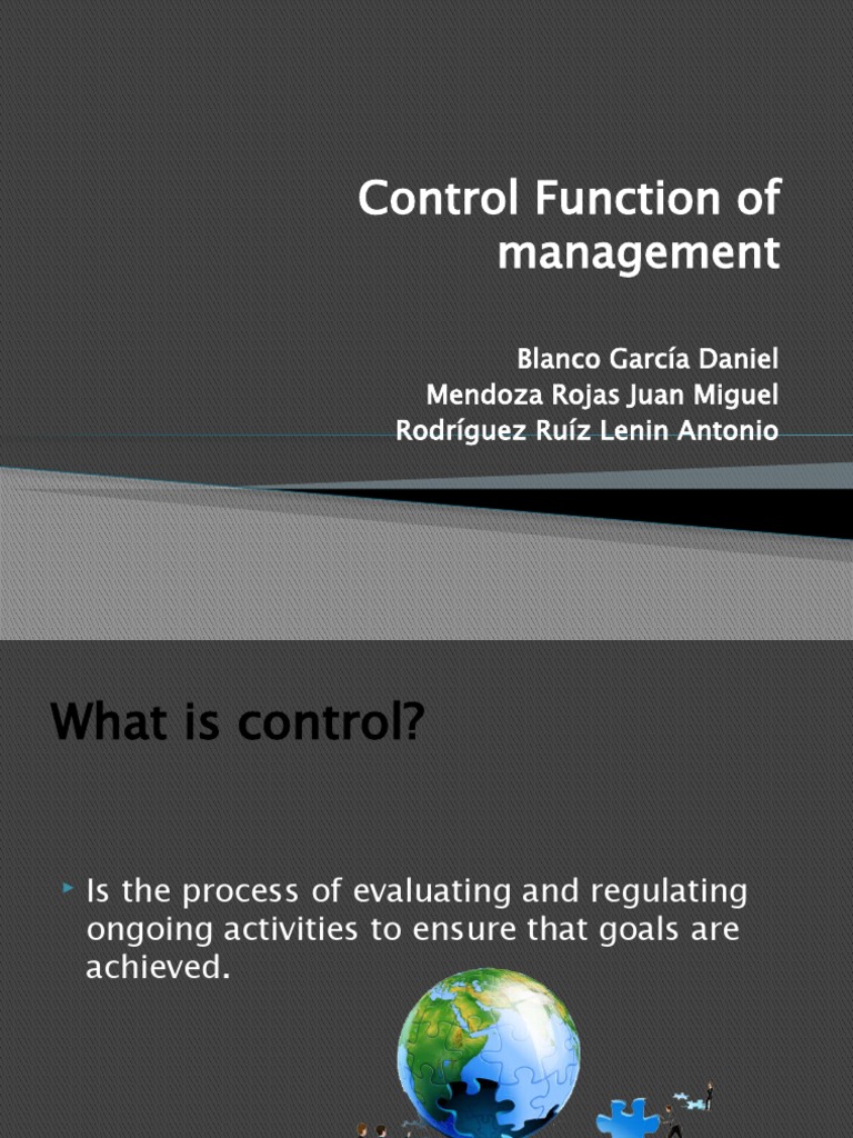 Control Function of Management | PDF | Internal Control | Economies