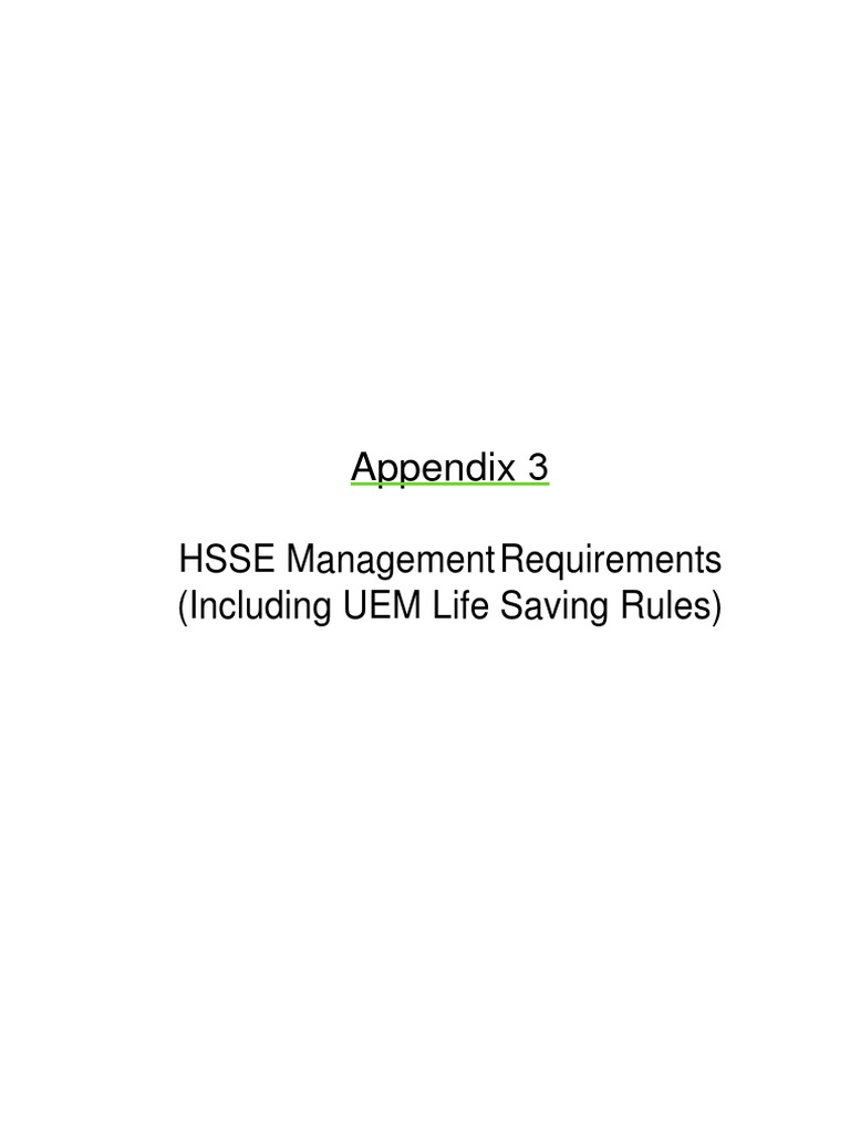HSSE Management Requirements - UEM Edgenta | PDF | Glove | Glasses