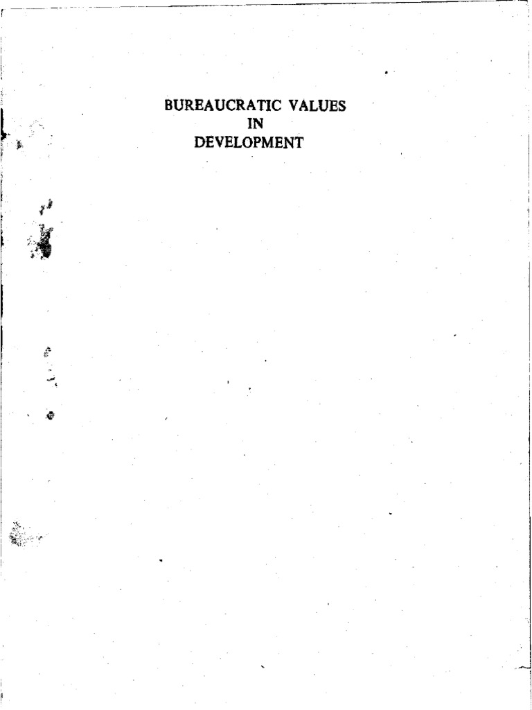 Bureaucratic Values in Development | PDF | Bureaucracy | Max Weber