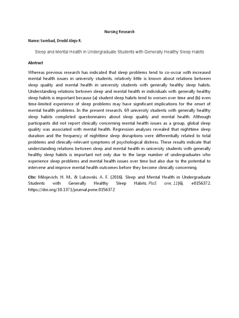 Nursing Research Abstractds | PDF