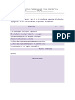 Lista de Cotejo para Evaluar Ficha Descriptiva