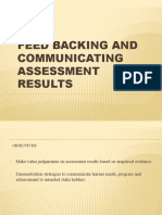 Communicating Assessment Results and Providing Constructive Feedback