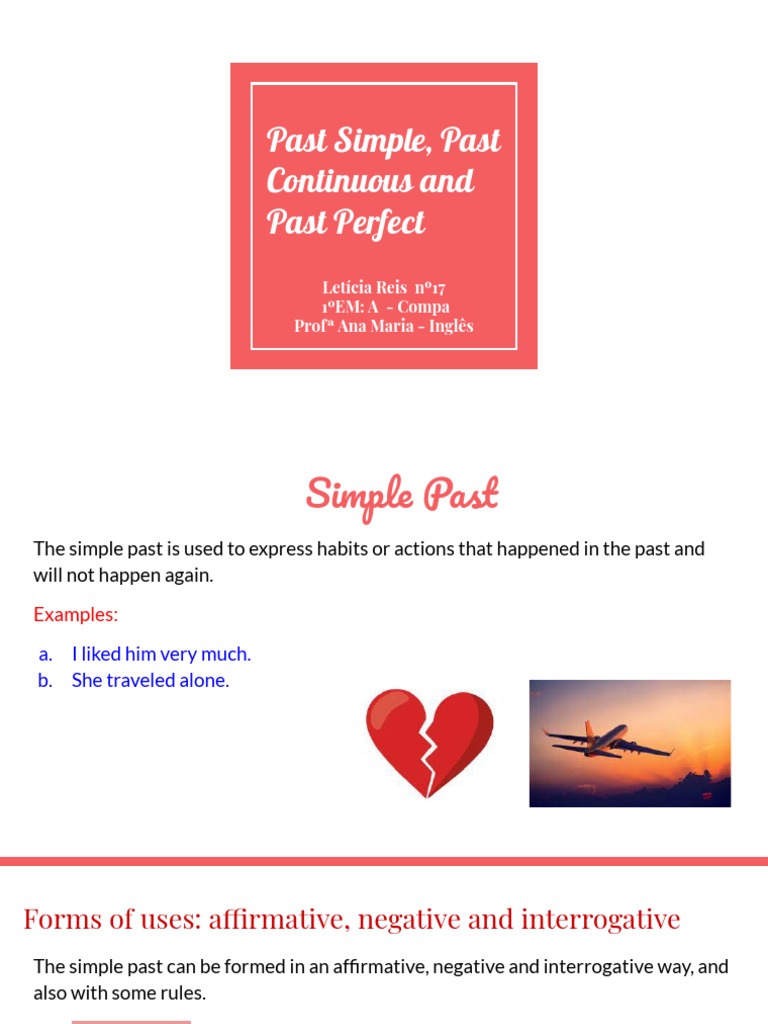 Past Tenses - Slide (Inglês) | PDF | Perfect (Grammar) | Verb