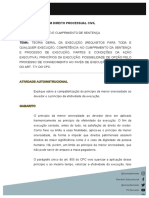 Aula - 1 - Execucao e Cumprimento de Sentenca - 09 - 08 - 2022 - Atividade - Gabarito