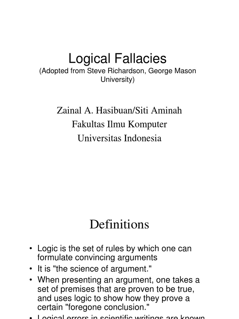 10 most common logical fallacies picture