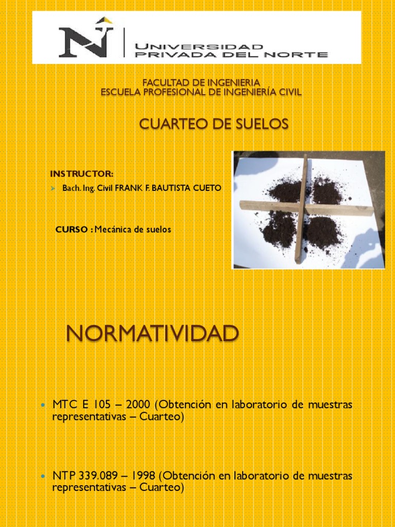 Cuarteo de Suelos: Métodos y Normativas | PDF | Ciencia y matemáticas ...