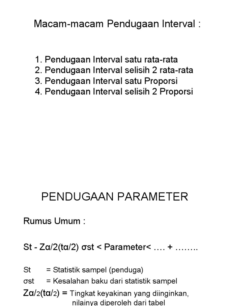 Pendugaan Interval Rata Rata | PDF