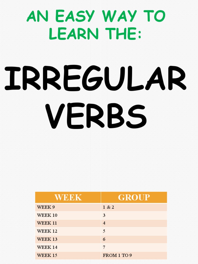 LIST OF IRREGULAR VERBS - PATTERNS | PDF