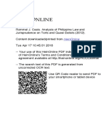 Casis Analysis of Philippine Law and Jurisprudence On Torts and