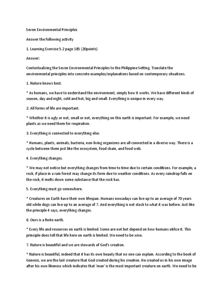 Seven Environ Ental Principles | PDF