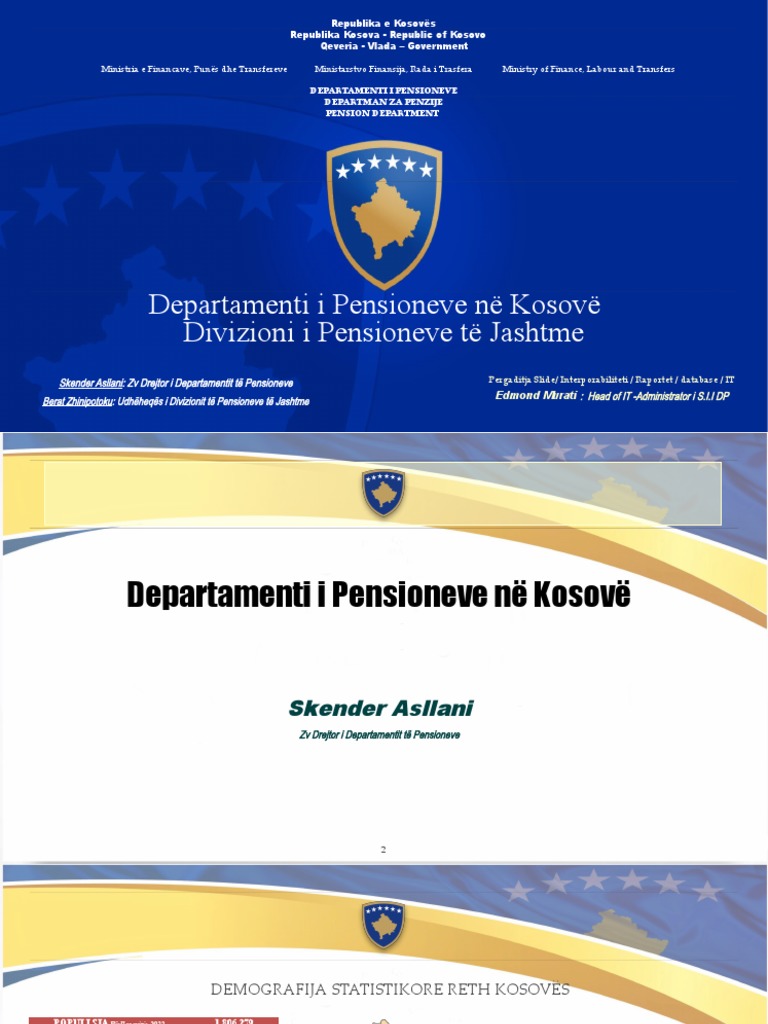 Ministria e Financave - Departamenti I Pensioneve - Divizioni I Jashtem ...