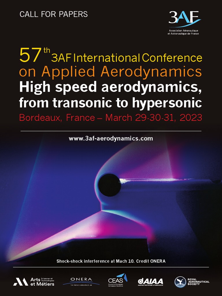 Aero2023!29!31 March Call For Papers PDF Shock Wave Aerodynamics