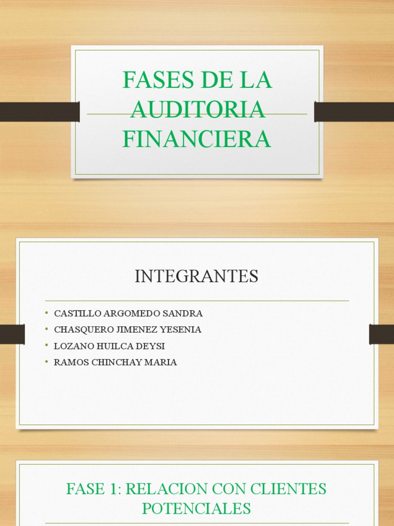 Fases de La Auditoria Financiera | PDF