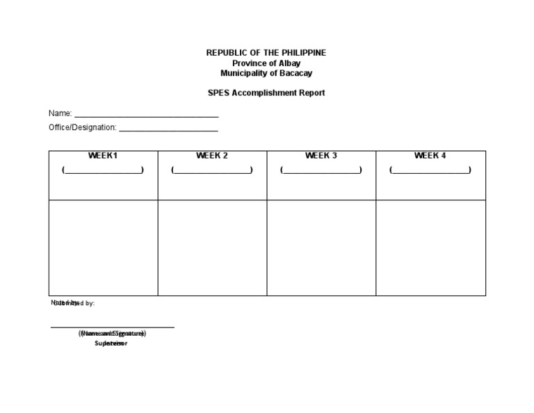 SPES Accomplishment Report Template | PDF