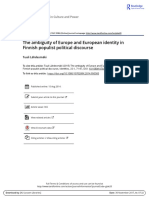 Ambiguitatea Europei Și Identitatea Europeană În Discursul Politic Populist Finlandez