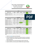 Jadwal Sholat Dzuhur Per-Kelas (Juli-September)