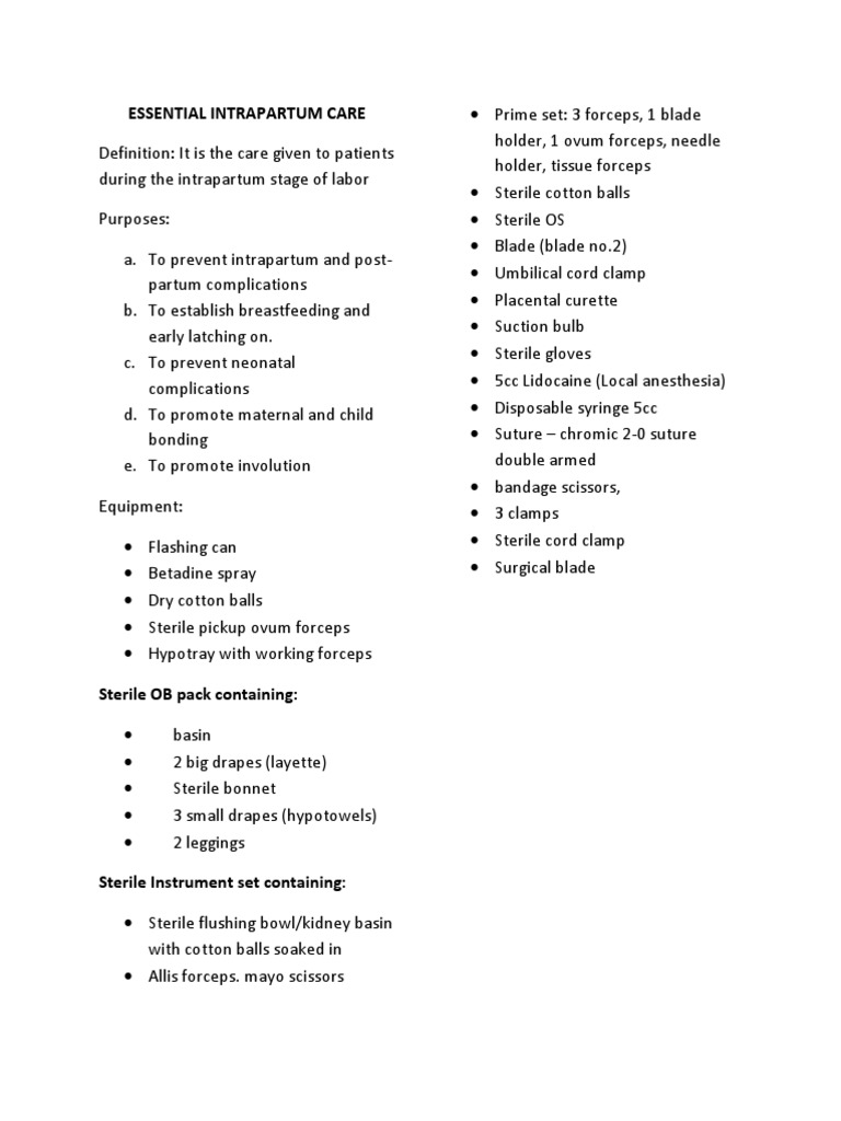 Essential Intrapartum Care Updated | PDF | Placenta | Surgical Suture