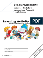 Learning Activity Sheets: Edukasyon Sa Pagpapakato