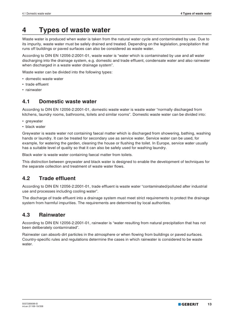 Types of Waste Water PDF Water Waste