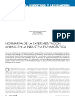 Articulo - Normativa de La Experimentacion Animal en La Industria Farmaceutica