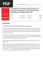 The Little Book of Common Sense Investing: The Only Way To Guarantee Your Fair Share of Stock Market Returns, Updated and Revised