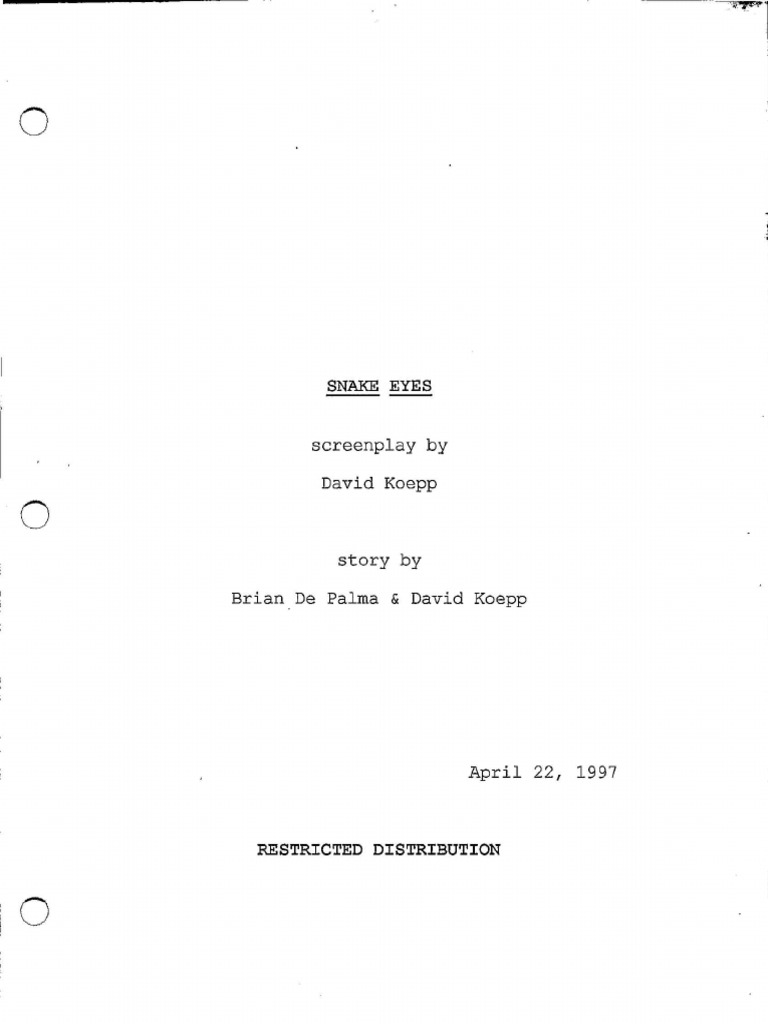 Snake Eyes Script | PDF