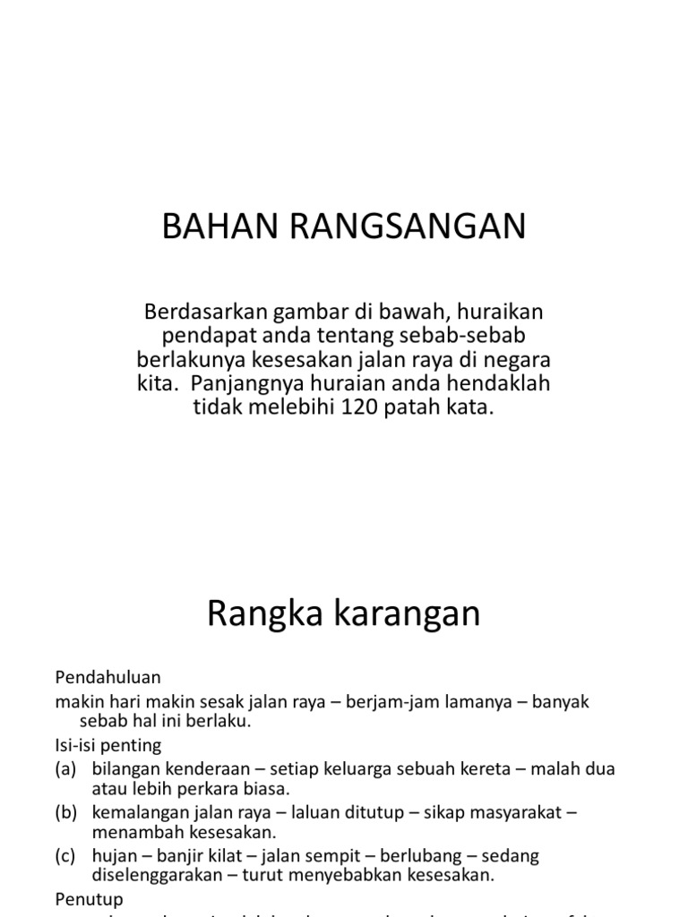 Bahan Rang Sang An Kesesakan Jalan Raya Pdf