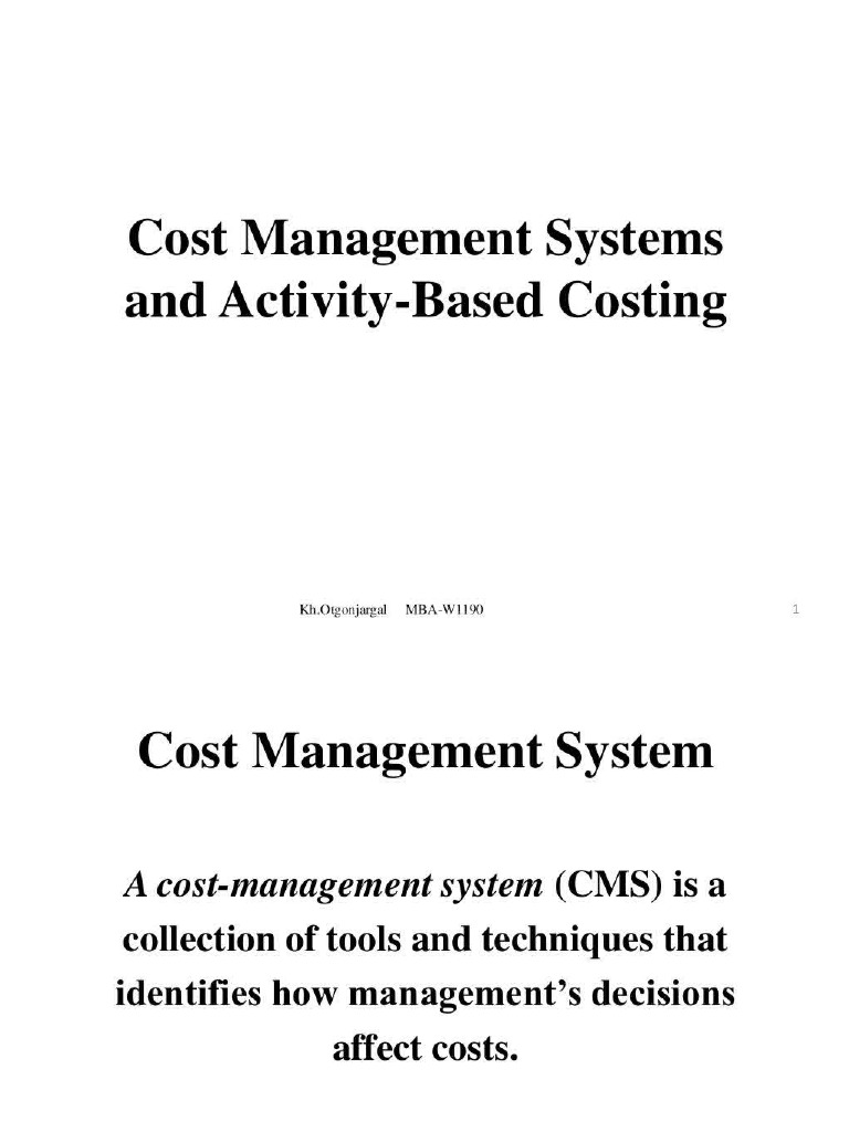 Cost Management Systems PDF